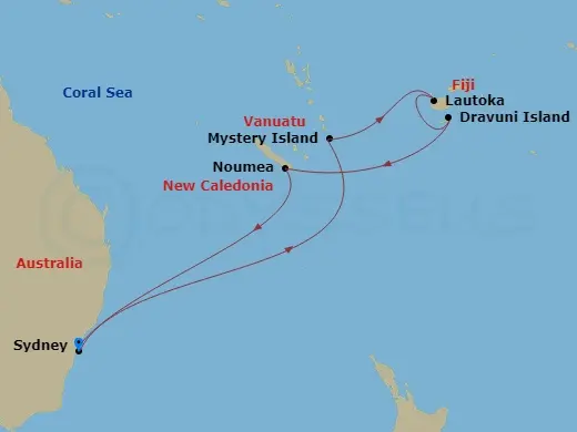 Itinerary schematic diagram