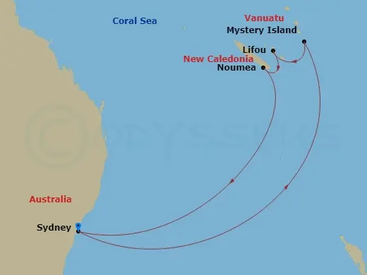 Itinerary schematic diagram