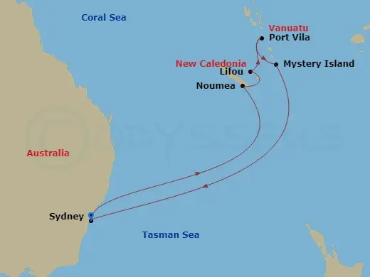 Itinerary schematic diagram