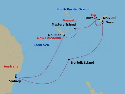 Itinerary schematic diagram