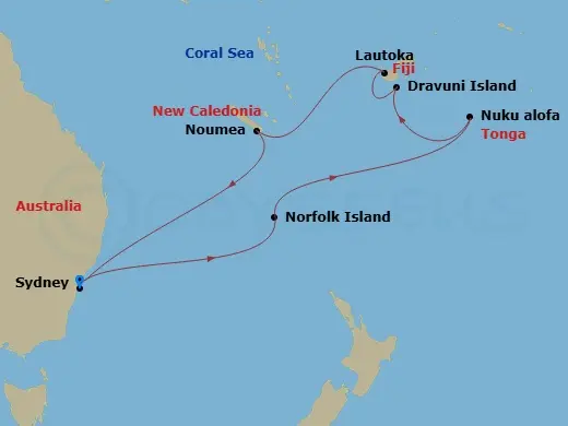 Itinerary schematic diagram