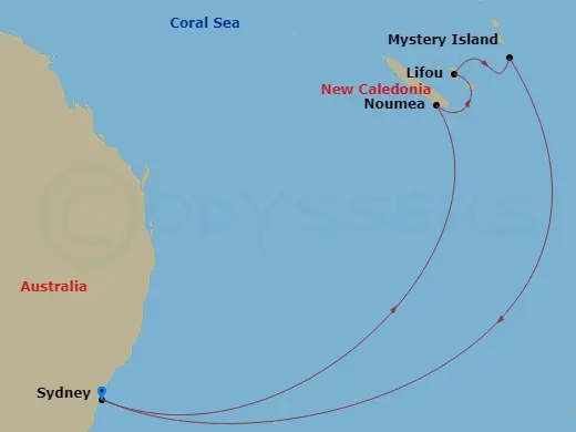 Itinerary schematic diagram