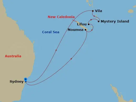 Itinerary schematic diagram