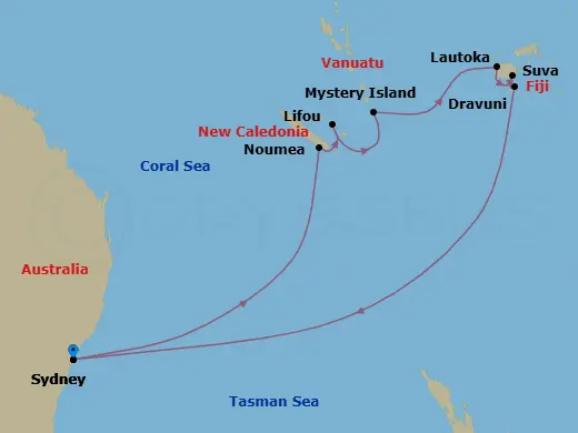 Itinerary schematic diagram