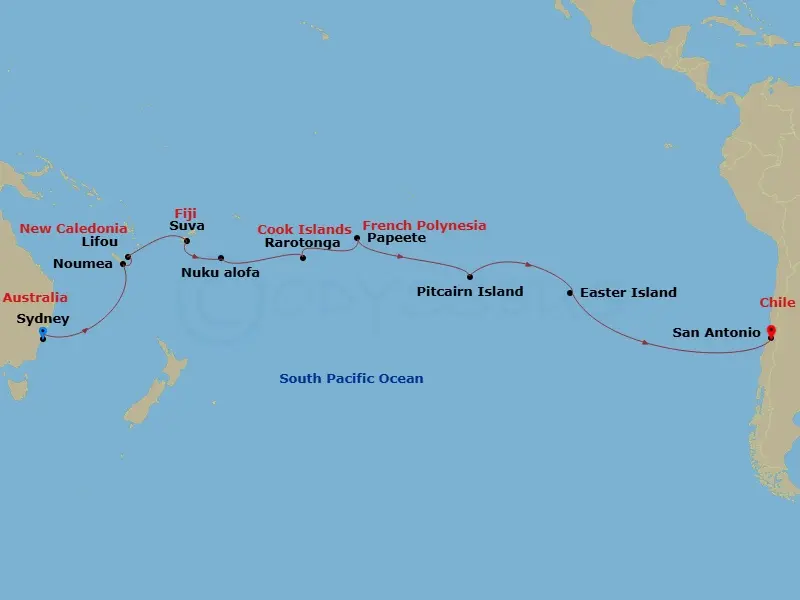 Itinerary schematic diagram