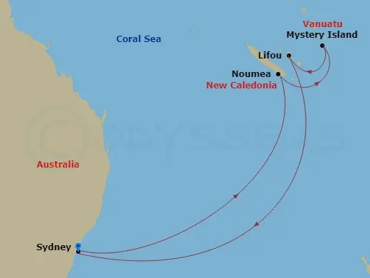Itinerary schematic diagram