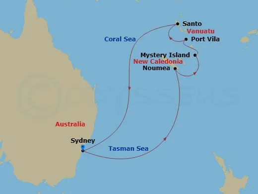 Itinerary schematic diagram