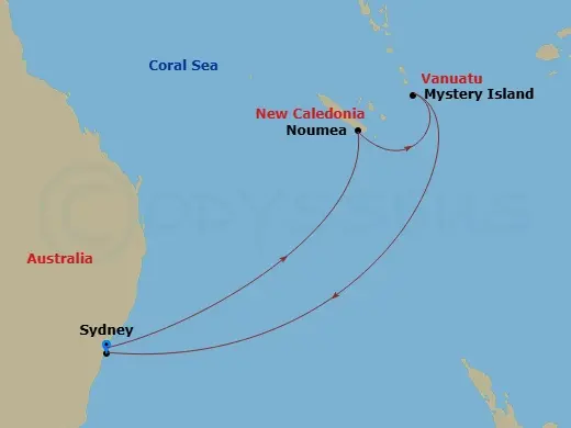 Itinerary schematic diagram