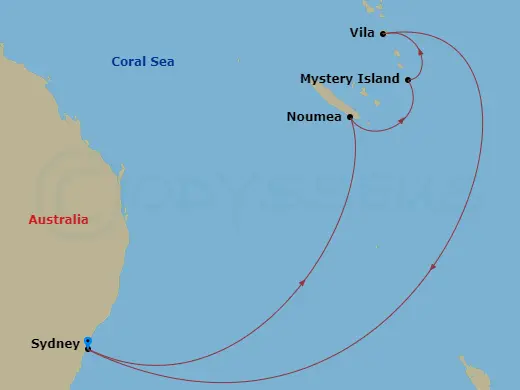 Itinerary schematic diagram