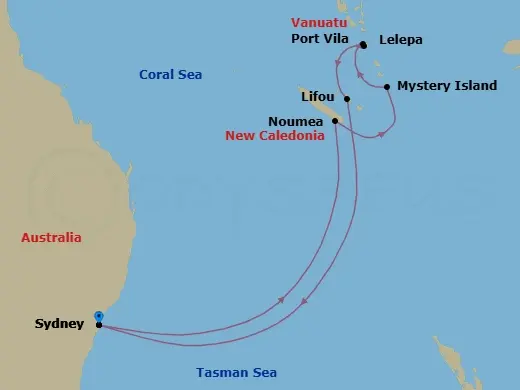 Itinerary schematic diagram