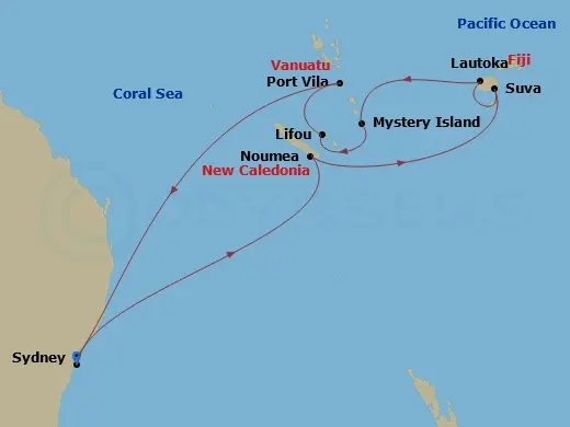 Itinerary schematic diagram