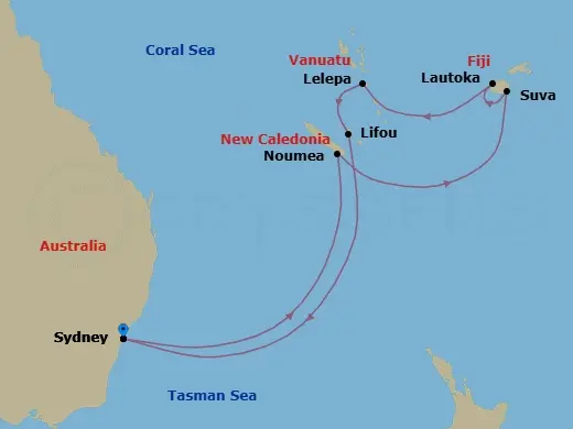Itinerary schematic diagram