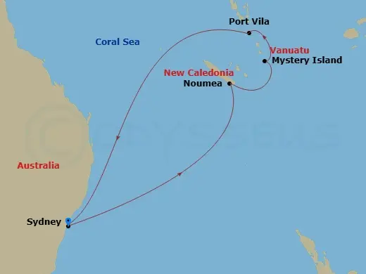 Itinerary schematic diagram