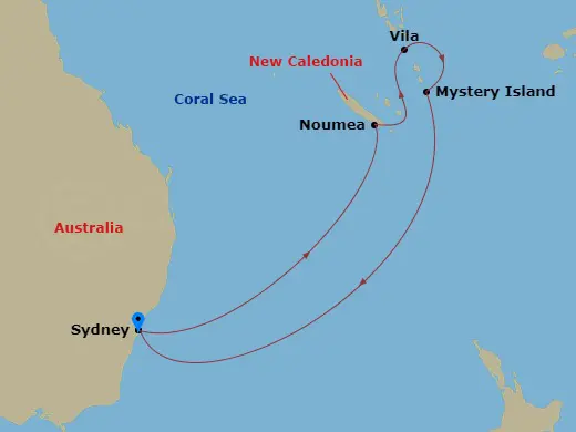 Itinerary schematic diagram