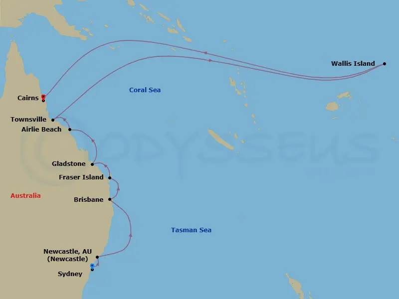 Itinerary schematic diagram