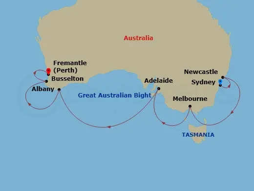 Itinerary schematic diagram