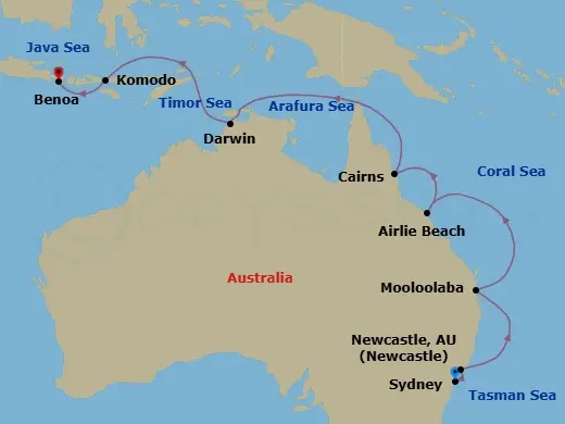 Itinerary schematic diagram