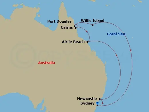 Itinerary schematic diagram
