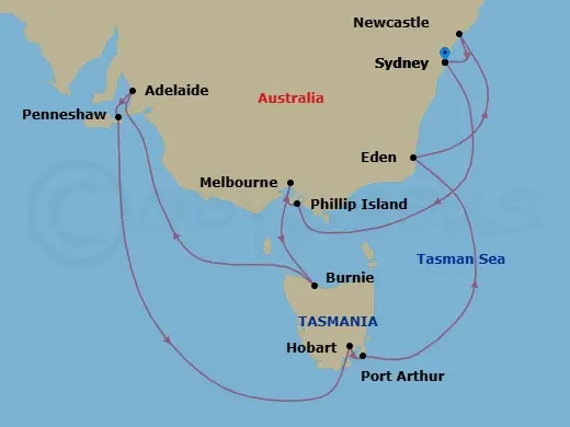 Itinerary schematic diagram