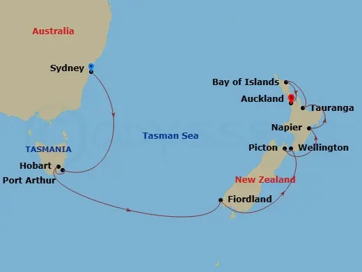 Itinerary schematic diagram