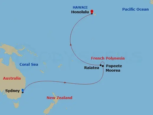 Itinerary schematic diagram