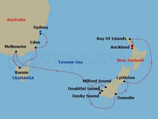 Itinerary schematic diagram
