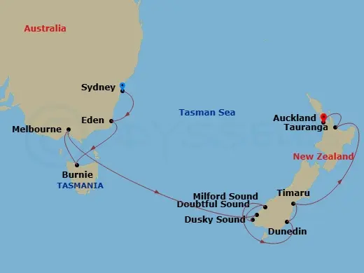 Itinerary schematic diagram