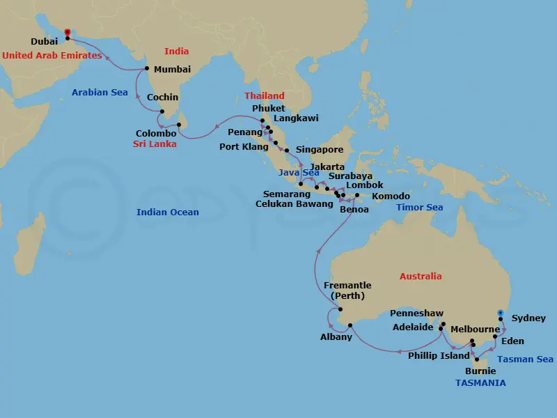 Itinerary schematic diagram