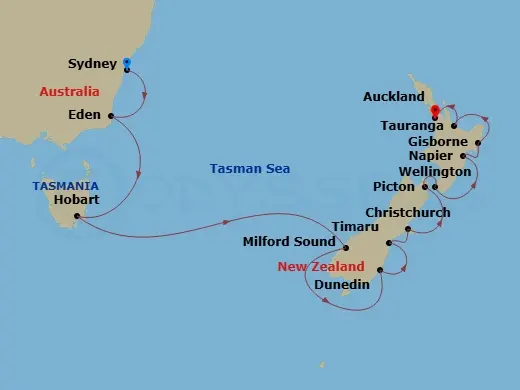 Itinerary schematic diagram