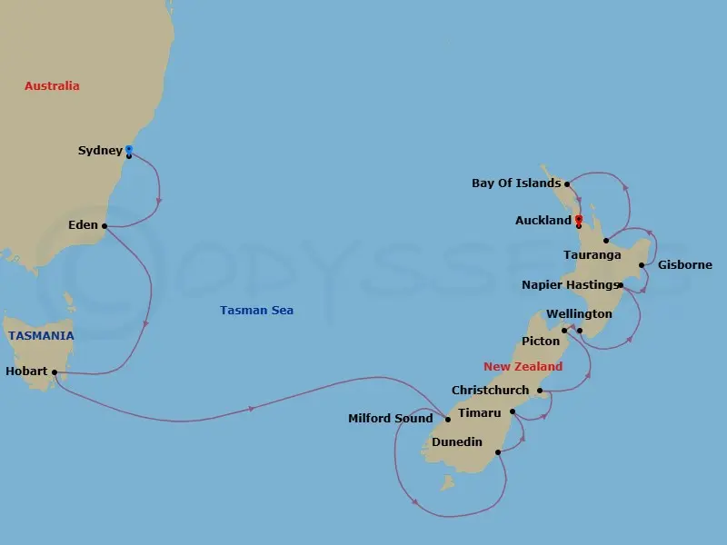 Itinerary schematic diagram