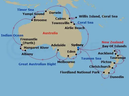 Itinerary schematic diagram