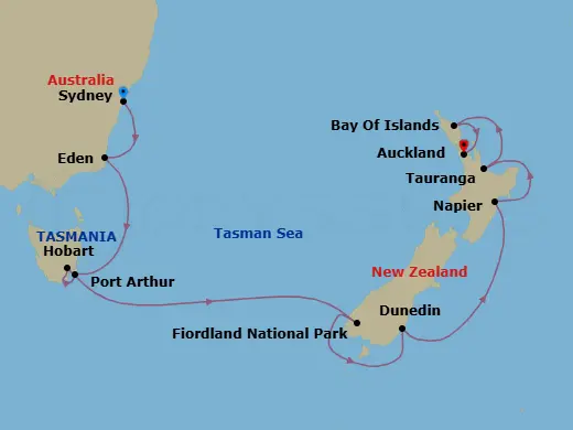 Itinerary schematic diagram