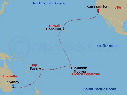 Itinerary schematic diagram