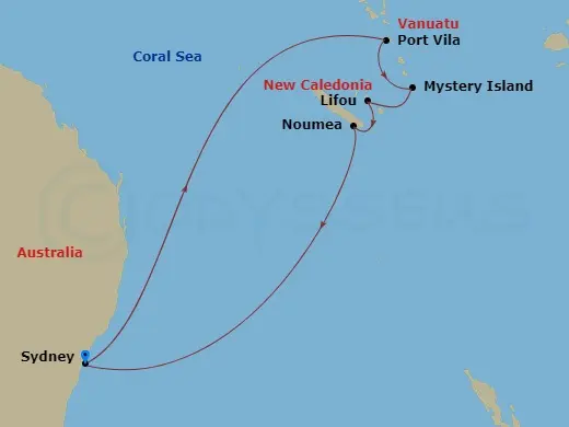 Itinerary schematic diagram