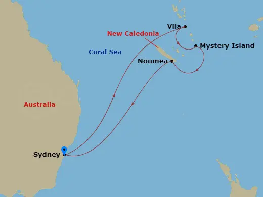Itinerary schematic diagram