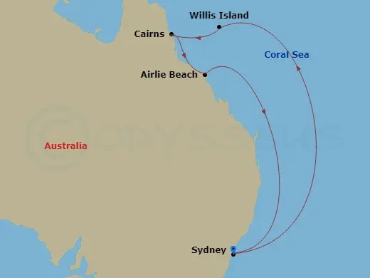 Itinerary schematic diagram