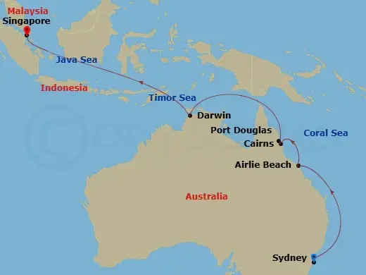 Itinerary schematic diagram