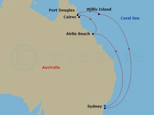 Itinerary schematic diagram