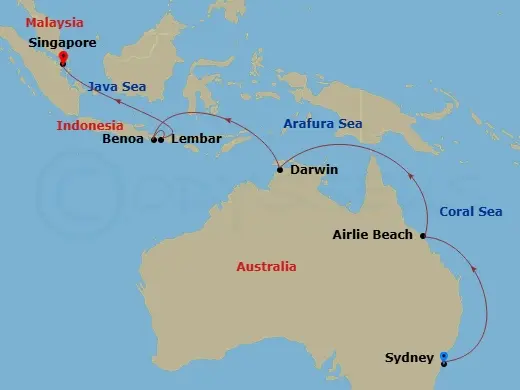 Itinerary schematic diagram