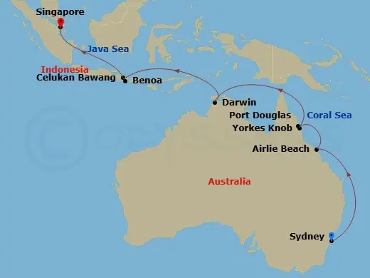 Itinerary schematic diagram