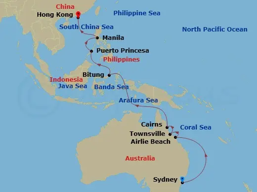 Itinerary schematic diagram