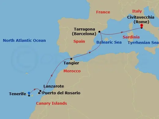 Itinerary schematic diagram