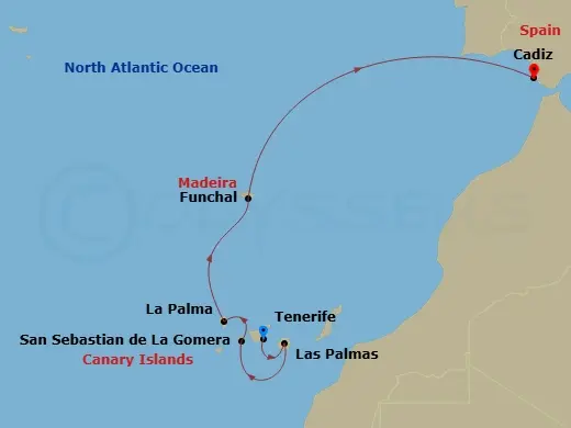 Itinerary schematic diagram