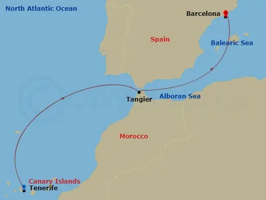 Itinerary schematic diagram