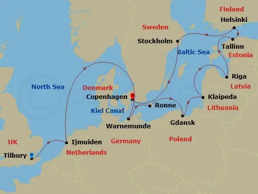 Itinerary schematic diagram