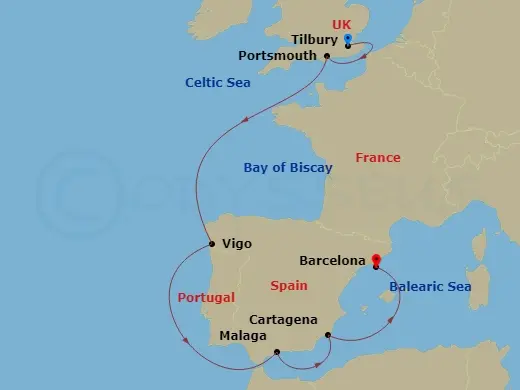 Itinerary schematic diagram