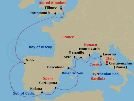 Itinerary schematic diagram