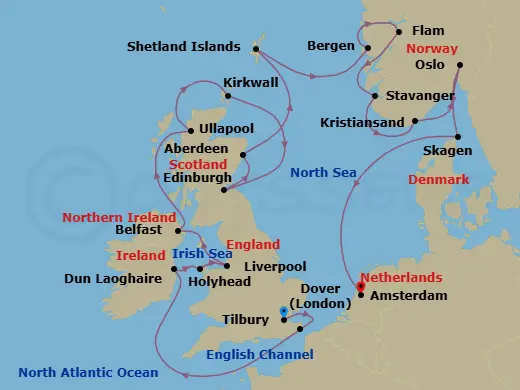 Itinerary schematic diagram