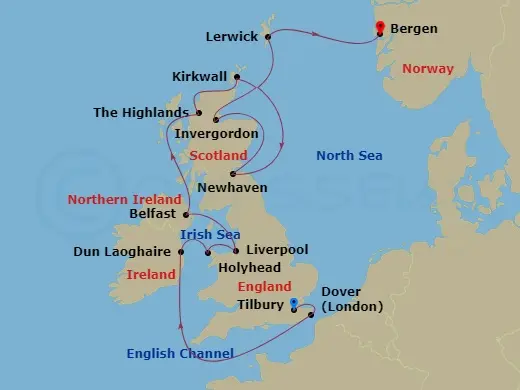 Itinerary schematic diagram