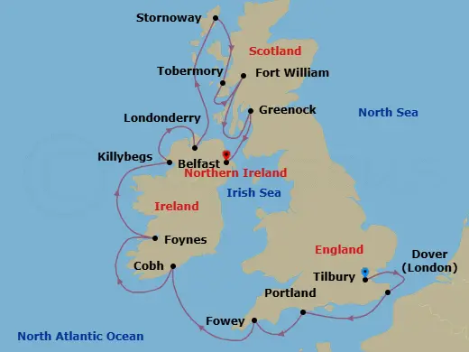 Itinerary schematic diagram